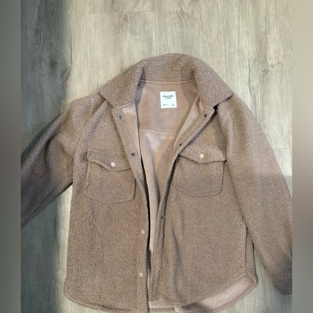 Abercrombie & Fitch Tan Sherpa Jacket